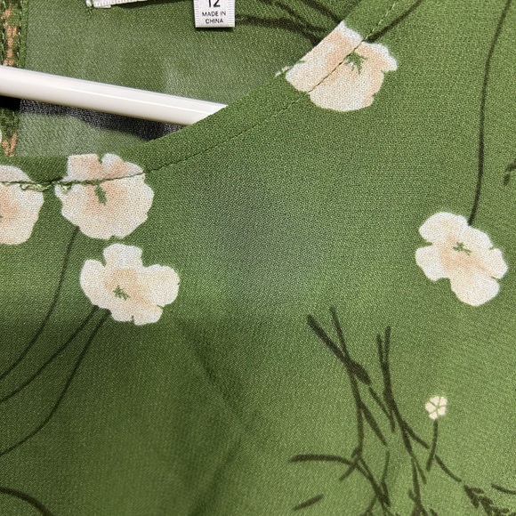 Reformation Lomita Olive Floral Long Sleeve Dress NWT - Picture 3 of 8